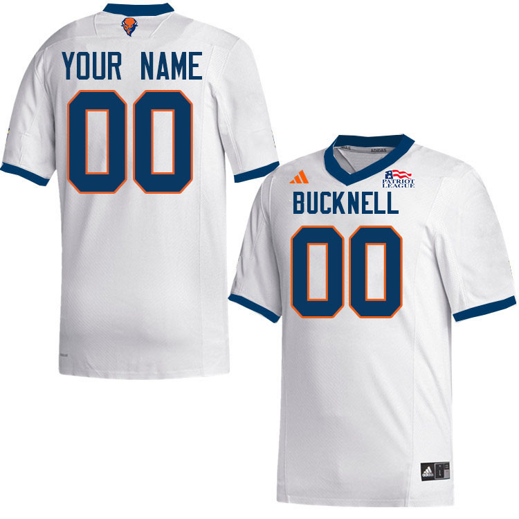 Custom Bucknell Bison Name And Number Football Jerseys-Navy